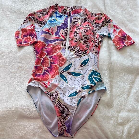 Funny Girl One Piece Rash Guard bathing suit - Picture 2 of 6